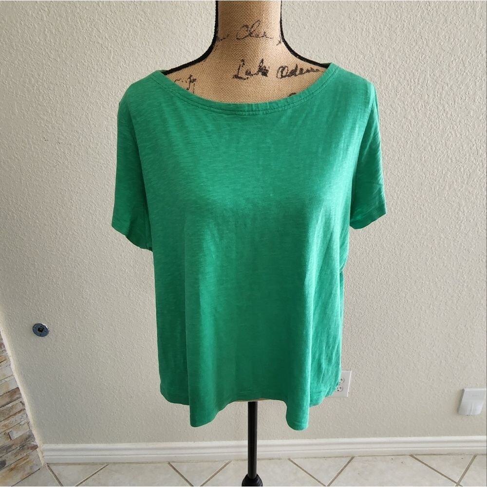 TALBOTS KELLY Green 100% cotton super soft‎ zippered shirt plus 2XP PLUS PETITE